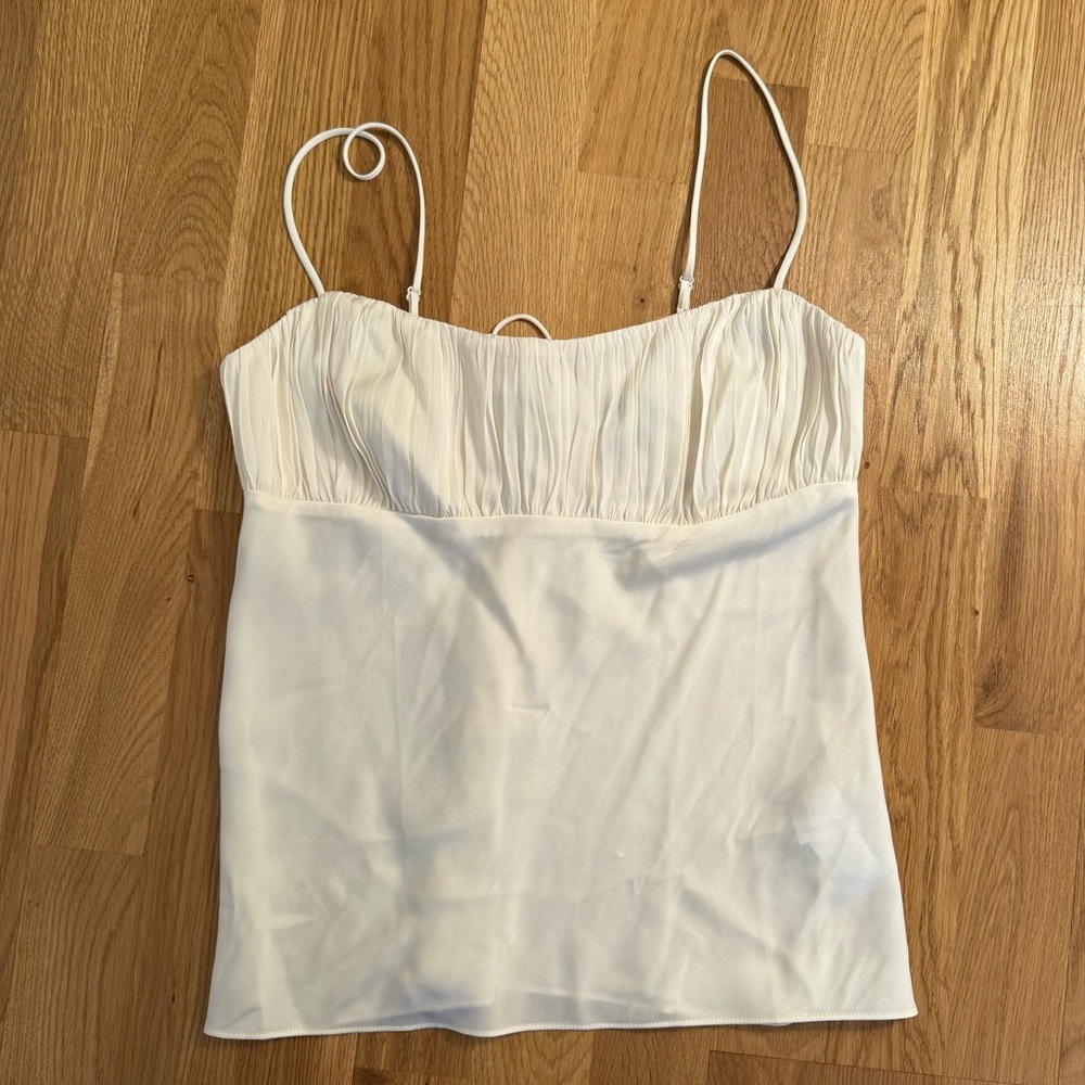 J. Crew White Silk Empire Waist Top